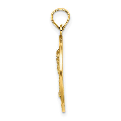 14k Yellow Gold BEAUFORT SC Palm Tree Charm Pendant for Women