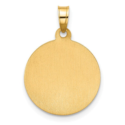 14k Yellow Gold with White Rhodium Hollow St. Anthony Medal Pendant for Women