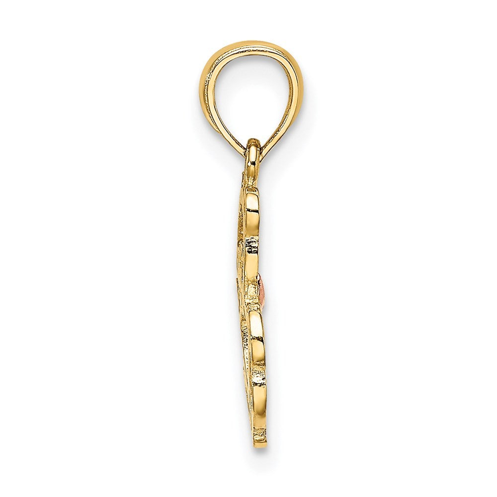 14k Two-Tone Cut-out Teddy Bear with Bow Tie Charm