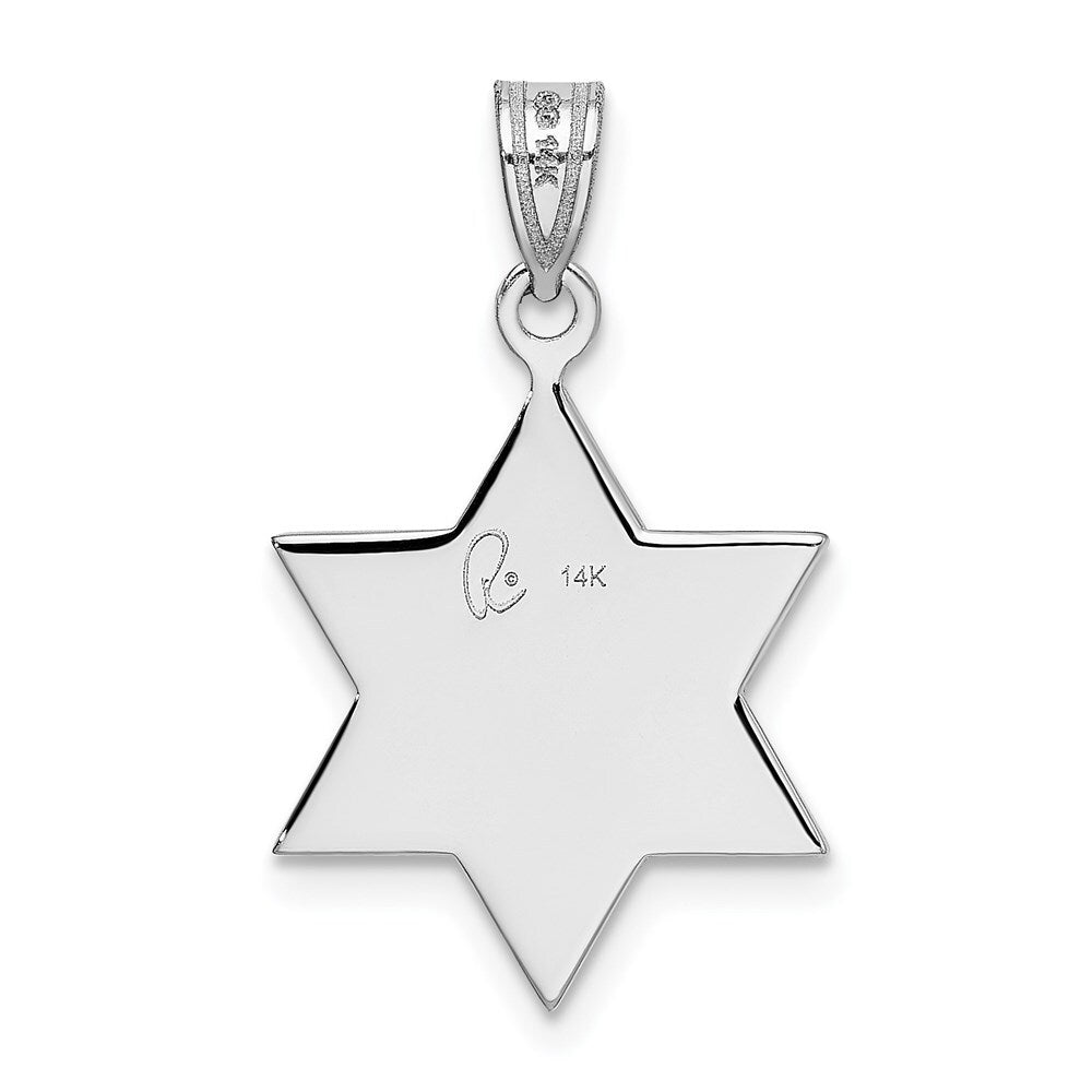 14k White Gold Star of David Pendant for Women