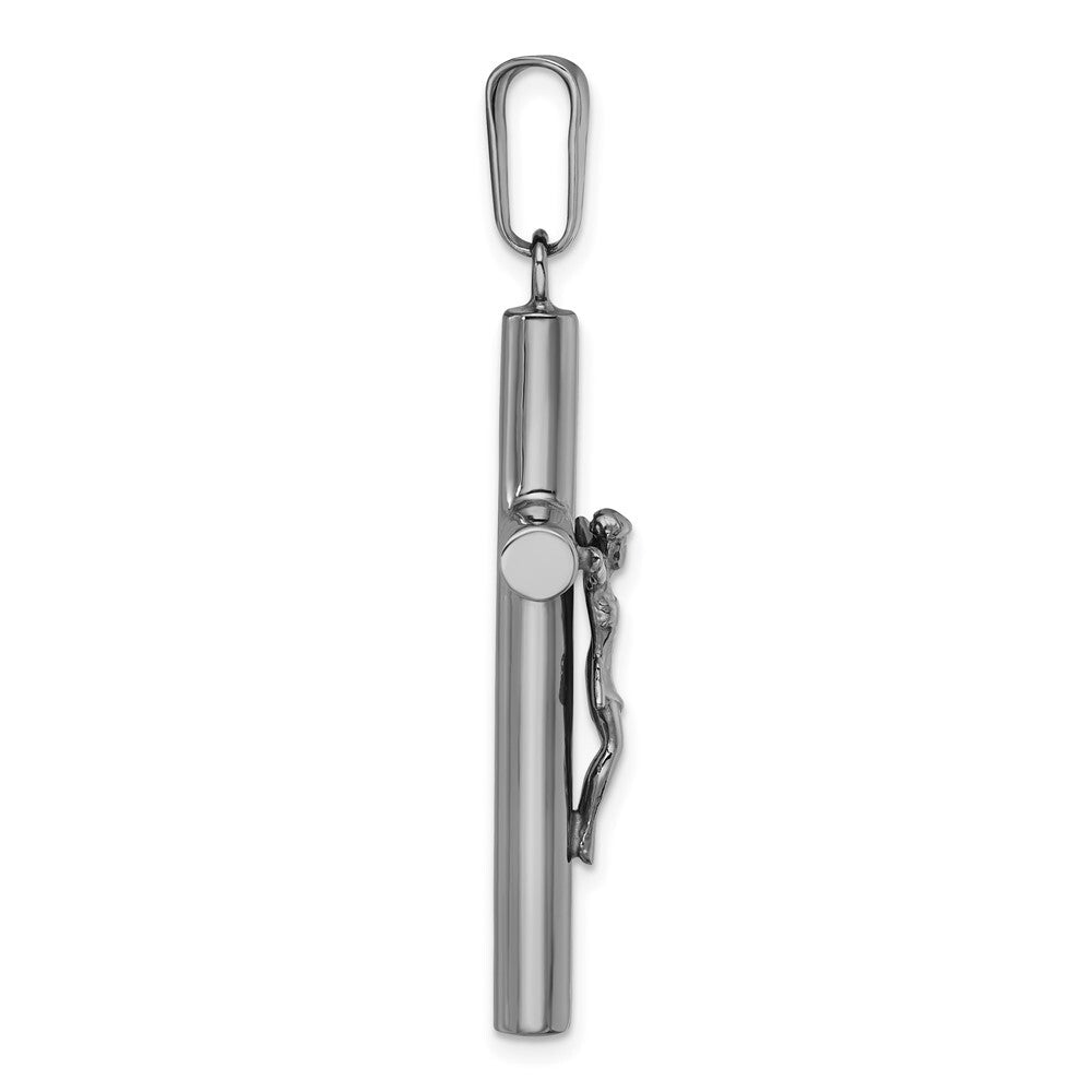 Sterling Silver Ruthenium Finish Polished Crucifix Pendant