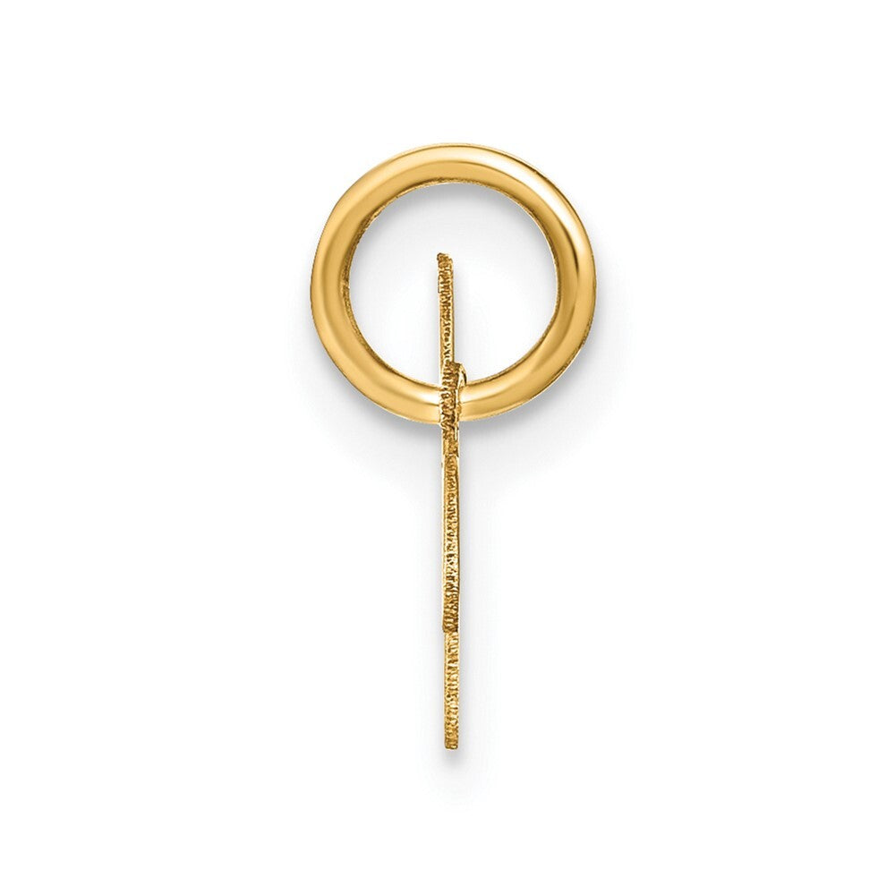14k Yellow Gold Upper case Letter W Initial Charm Pendant for Women