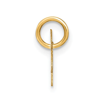 14k Yellow Gold Upper case Letter W Initial Charm Pendant for Women