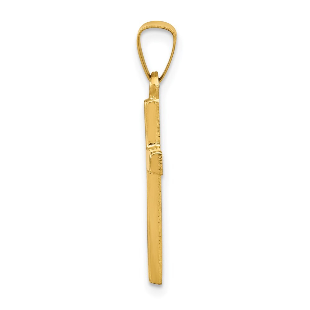 14k Yellow Gold Polished Latin Cross Pendant