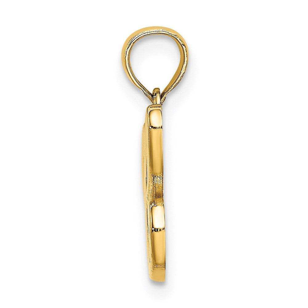 14k Yellow Gold Script Letter C Initial Pendant