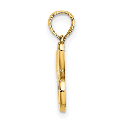 14k Yellow Gold Script Letter C Initial Pendant