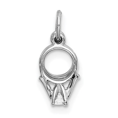 14k White Gold CZ Mini 3-D Wedding Rings Pendant Charm