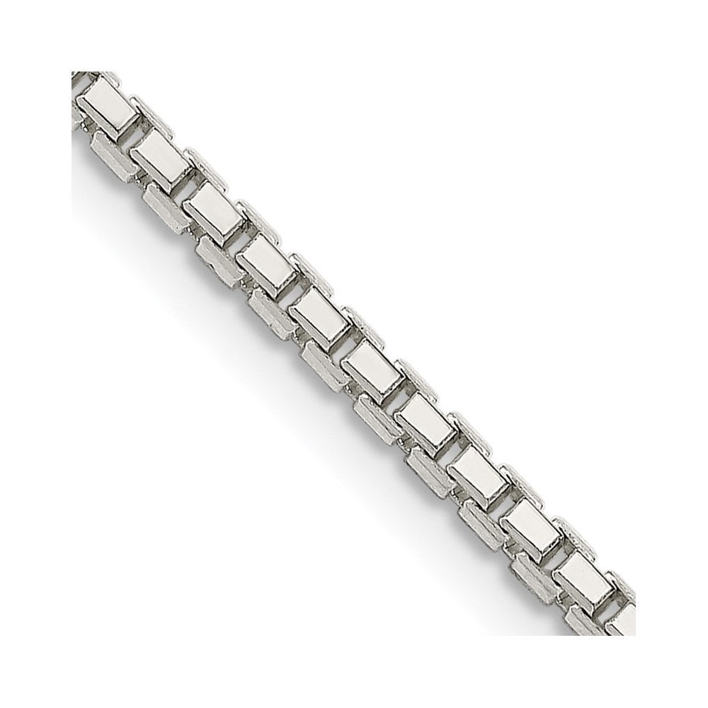 Sterling Silver 2mm 8 Sided Diamond-cut Box Chain Necklace