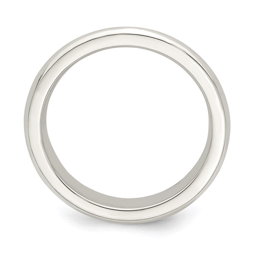 Sterling Silver 4mm Beveled Edge Size 6 Band Ring