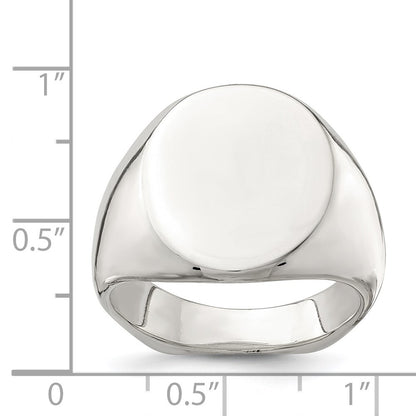Sterling Silver 18x14mm Open Back Signet Ring Size 9