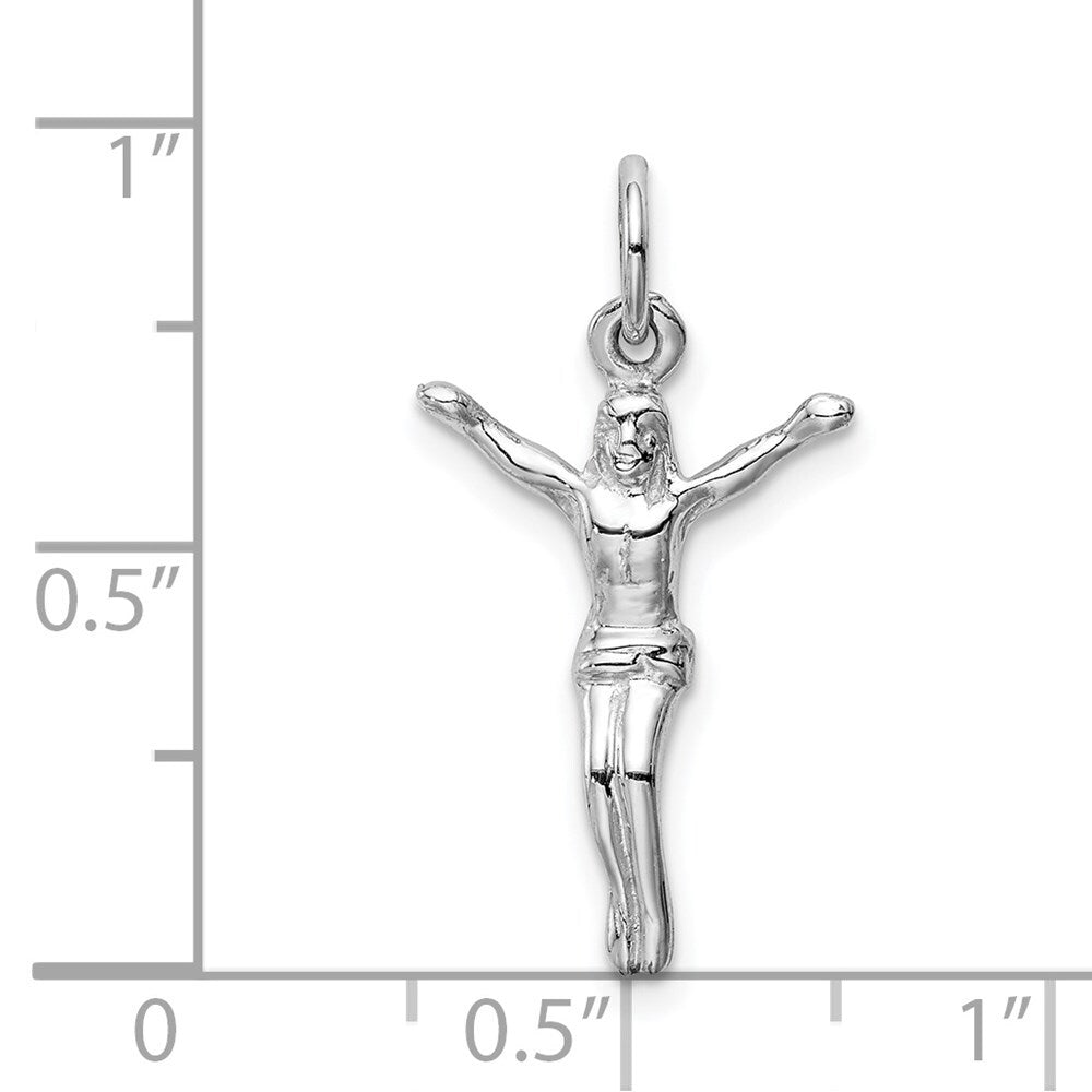 14k White Gold Jesus Charm Pendant for Women