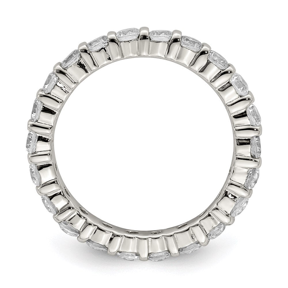 Sterling Silver Rhodium-plated Cubic Zirconia Band Size 6
