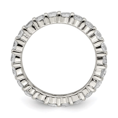 Sterling Silver Rhodium-plated Cubic Zirconia Band Size 6