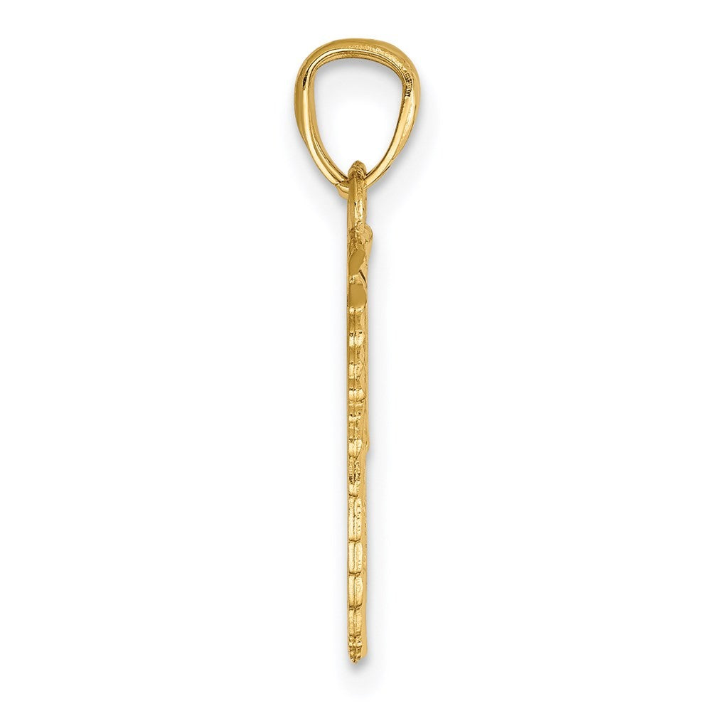 14k Yellow Gold Yellow Gold Break Apart Diamond-cut Wings Pendant