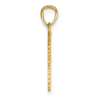 14k Yellow Gold Yellow Gold Break Apart Diamond-cut Wings Pendant
