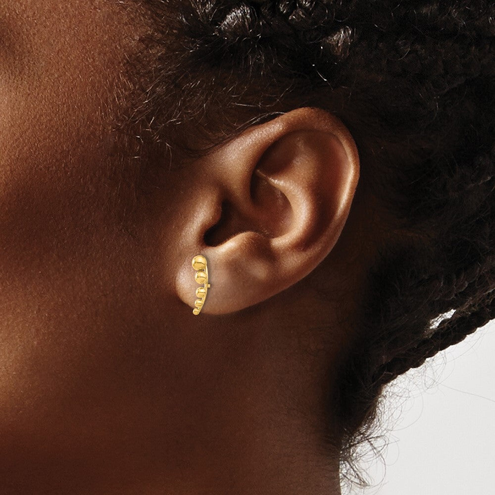 14k Yellow Gold Graduated Ball Stud Earrings Gift for Women