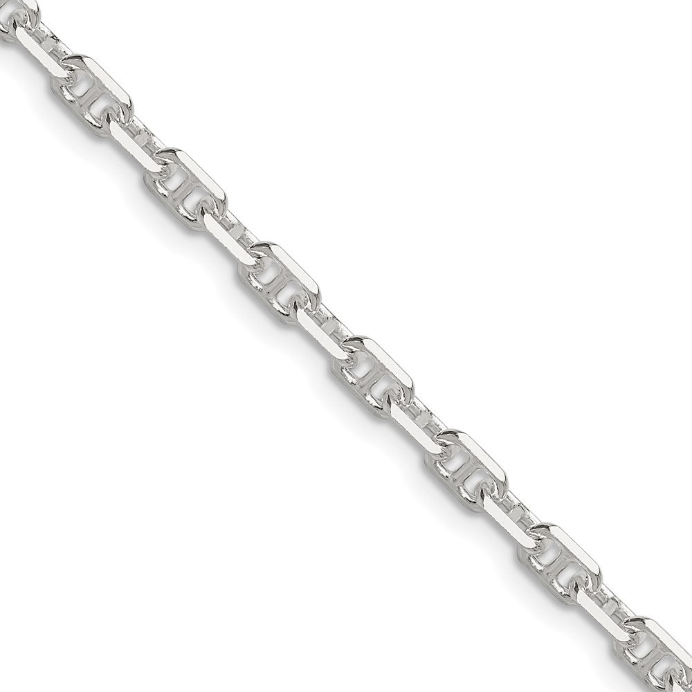 Sterling Silver Polished and Diamond-Cut 3.75mm Mariner Link Chain Necklace