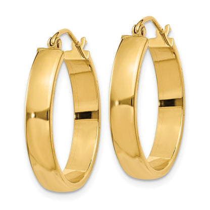 14k Yellow Gold Polished Hoop Earring Gift for Women
