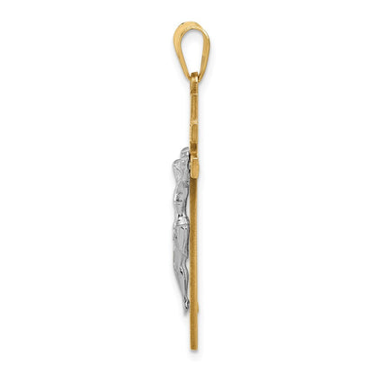 14k Two-tone Gold INRI Crucifix Pendant for Women
