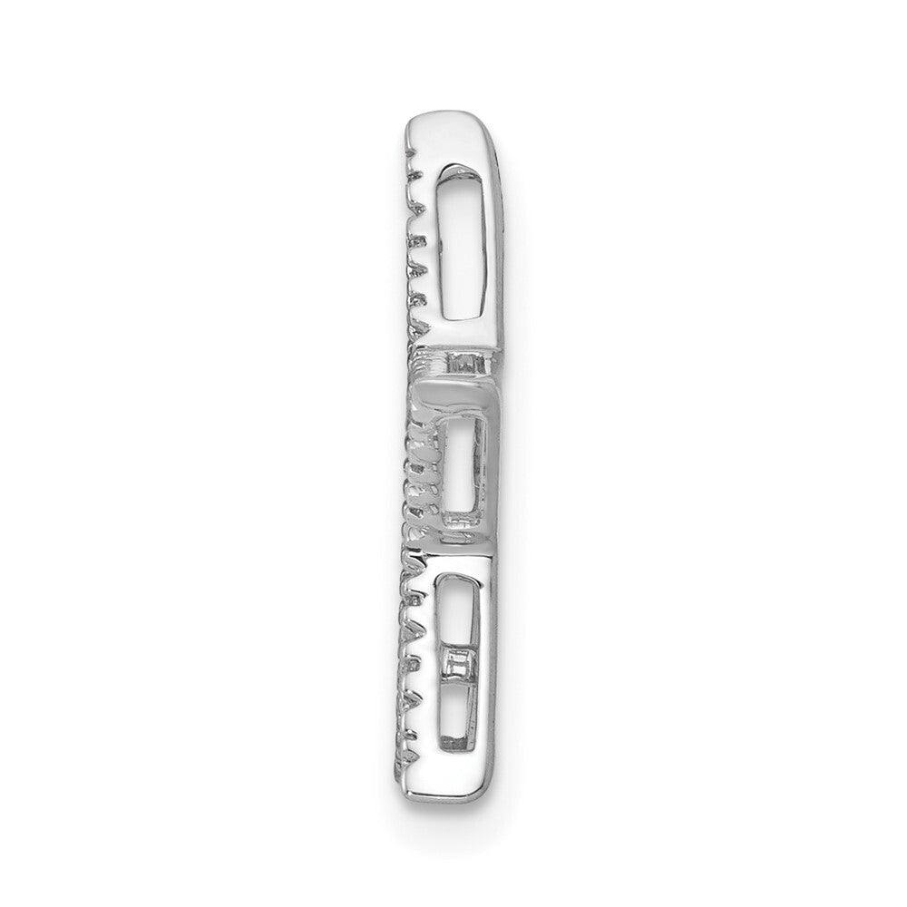 14k White Gold Diamond Star Chain Slide Pendant for Women
