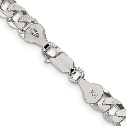 Sterling Silver 6mm Beveled Curb Chain Necklace