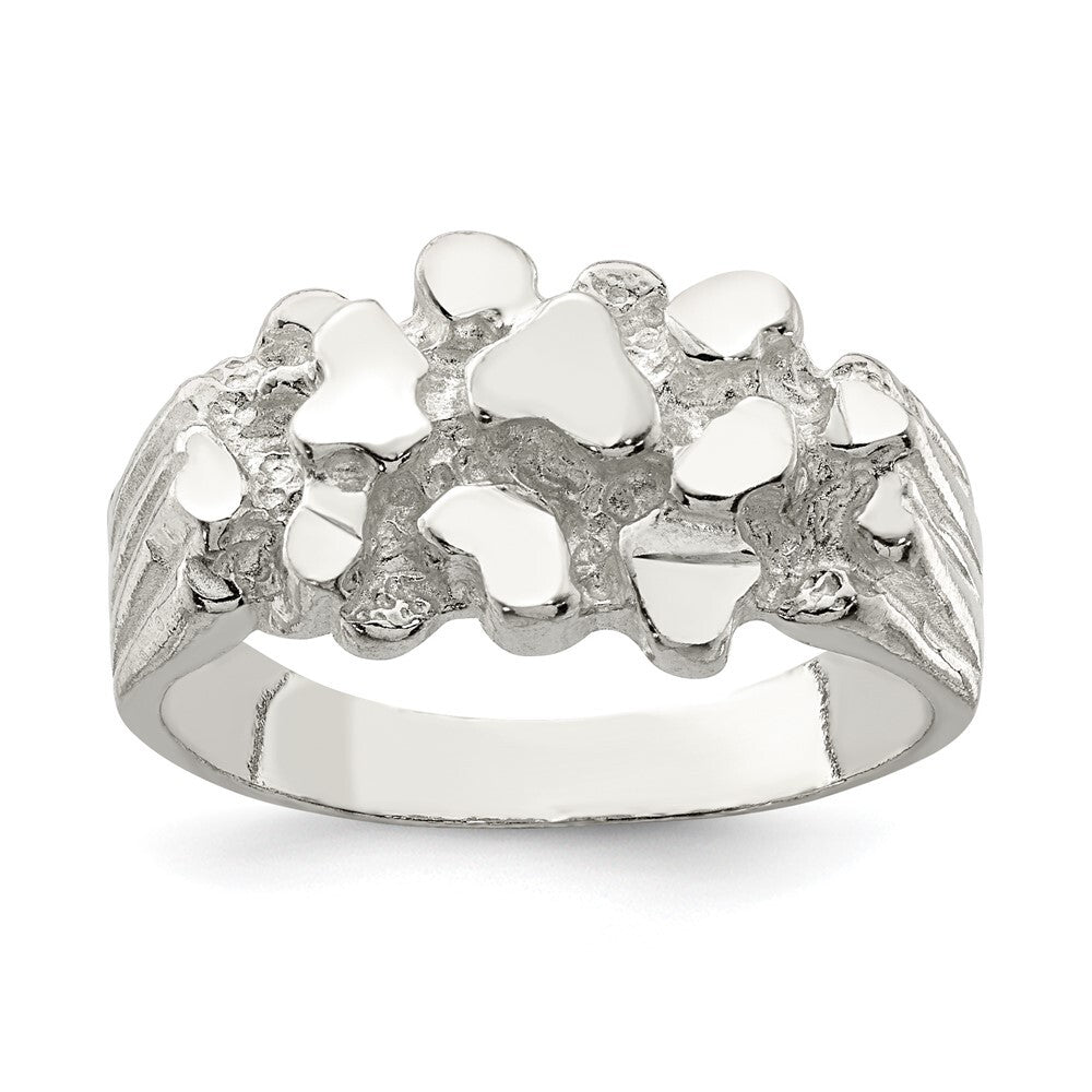 Sterling Silver Men's Nugget Ring Size 11