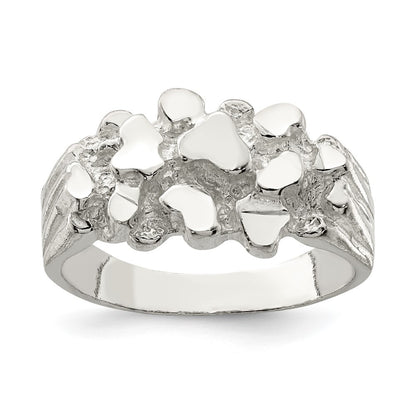 Sterling Silver Men's Nugget Ring Size 11