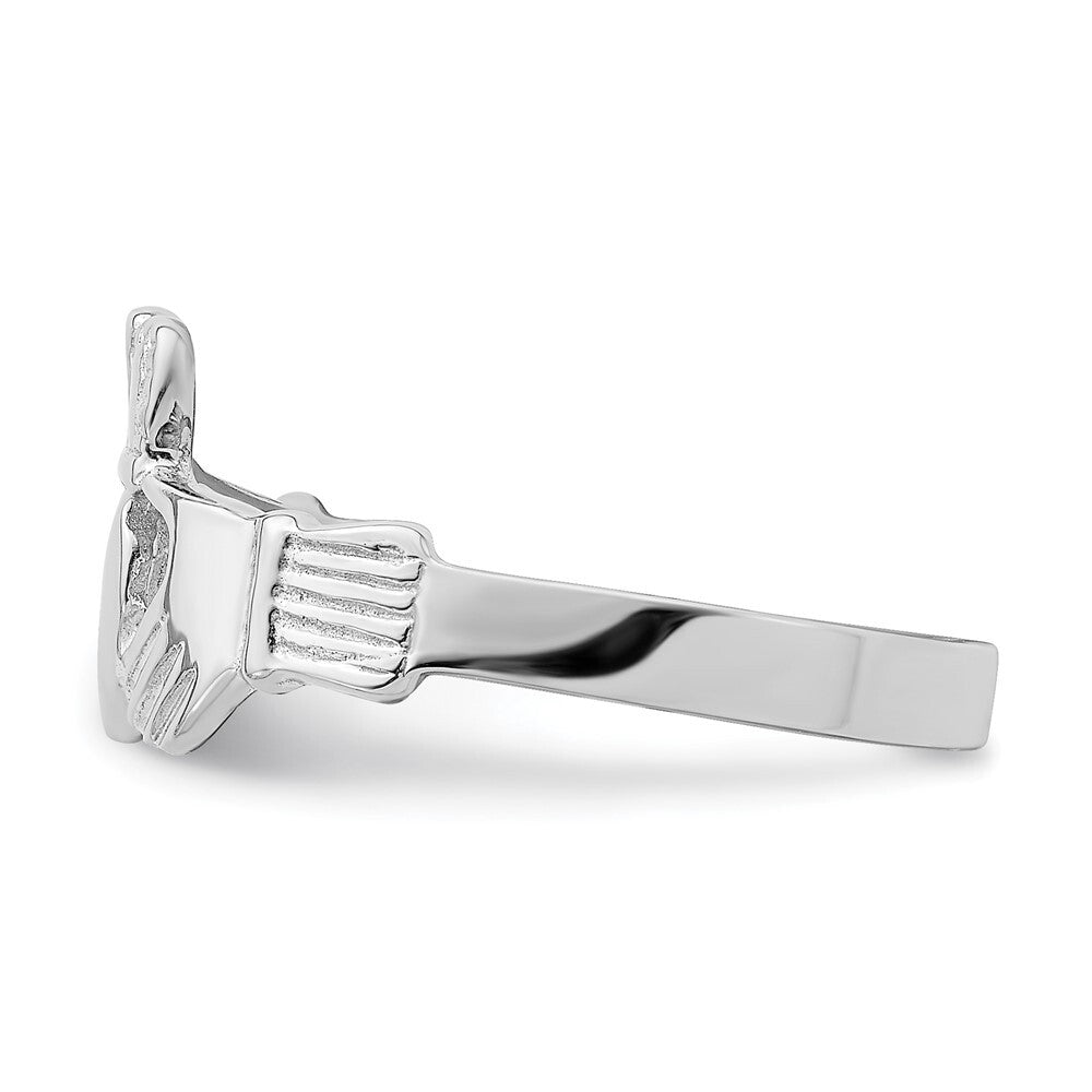 14k White Gold Claddagh Ring Size 7