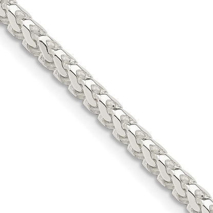 Sterling Silver 3.1mm Diamond-cut Square Franco Chain