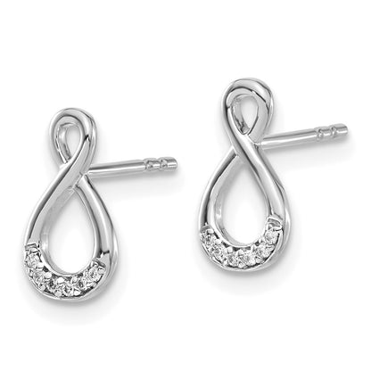 14k White Gold Diamond Twisted Earrings