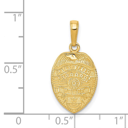 14k Yellow Gold Police Officer Badge Pendant for Women