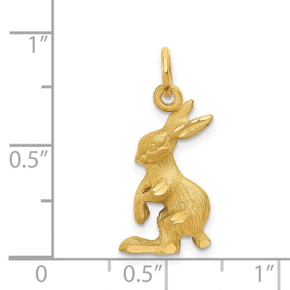 14k Yellow Gold Jack Rabbit Charm Pendant for Women