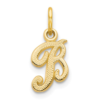 14k Yellow Gold Script Letter B Initial Charm