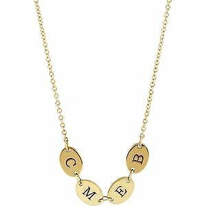 14k Yellow Gold 4-Disc Engravable Family Disc 18" Necklace Gift for Women