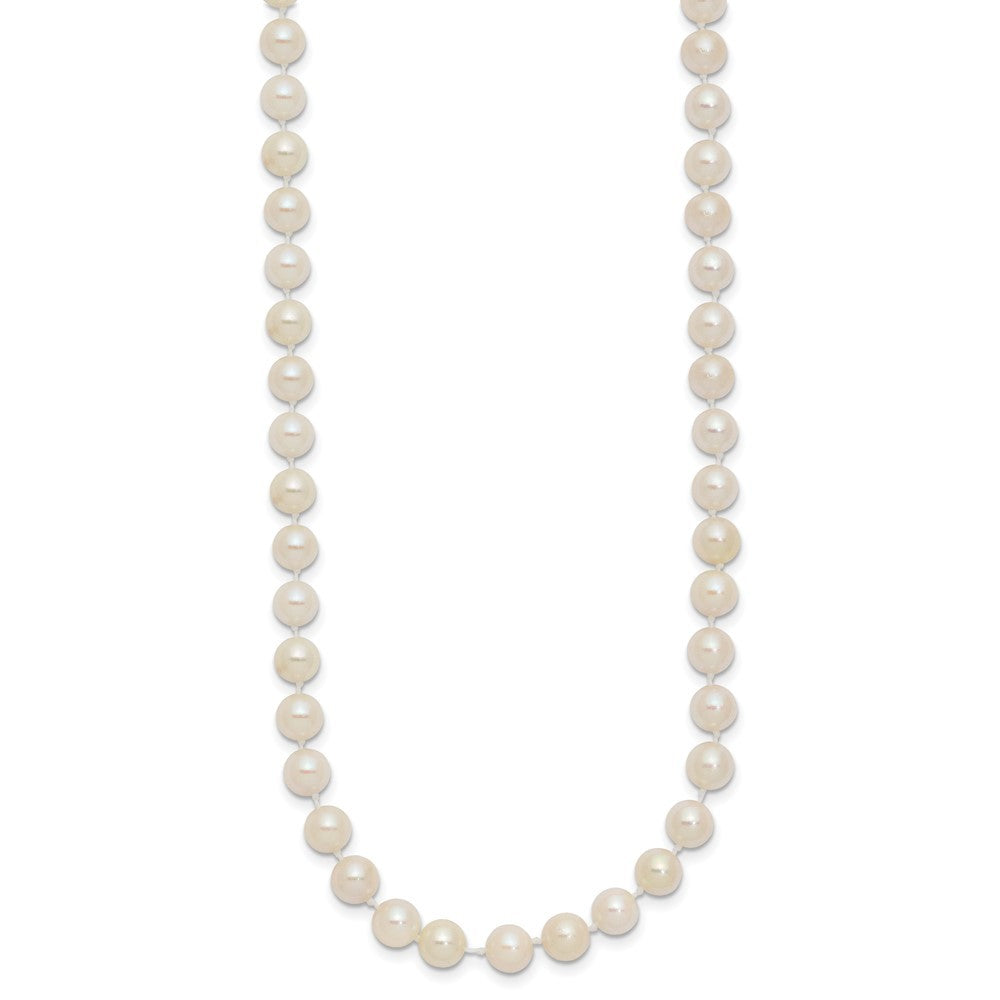 14k Yellow Gold 5-6mm White Round Akoya Saltwater Cultured Pearl Necklace 16"