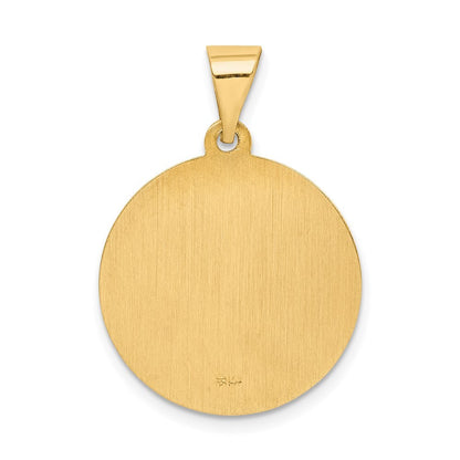 14k Yellow Gold Hollow Polished/Satin Spanish Perpetuo Socorro Medal