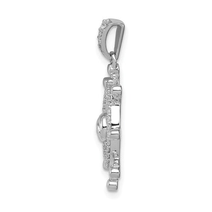 14k White Gold 1 6ct. Diamond Ship Wheel Pendant
