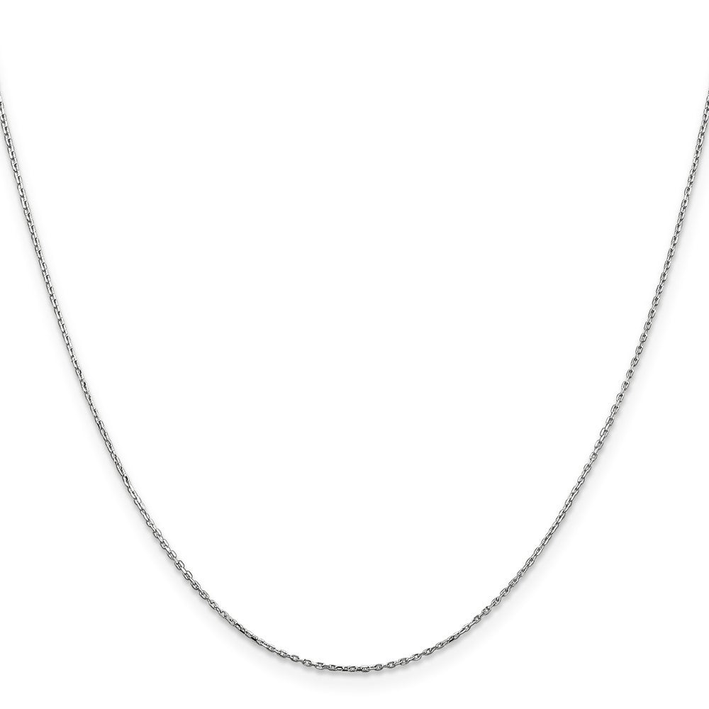14K White Gold 14 inch .8mm Diamond-cut Cable with Lobster Clasp Chain Necklace