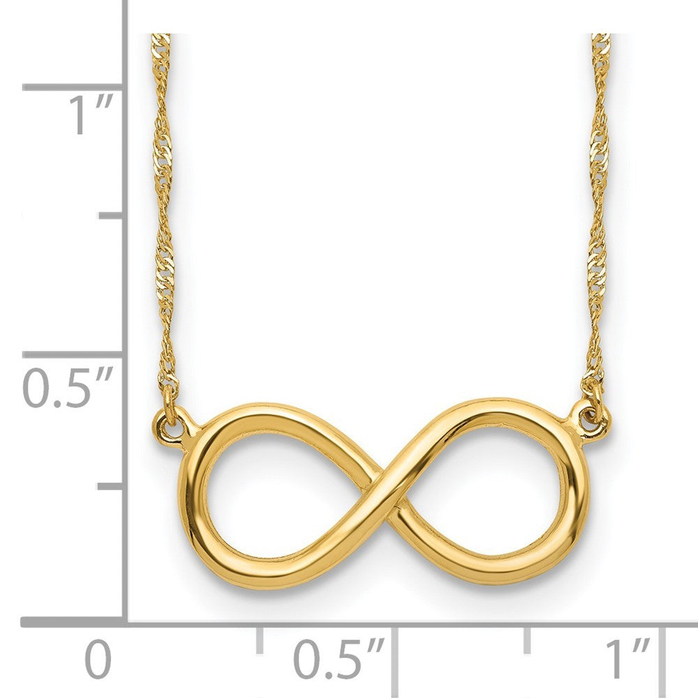 14k Yellow Gold Polished Infinity Symbol 16.5 inch Necklace