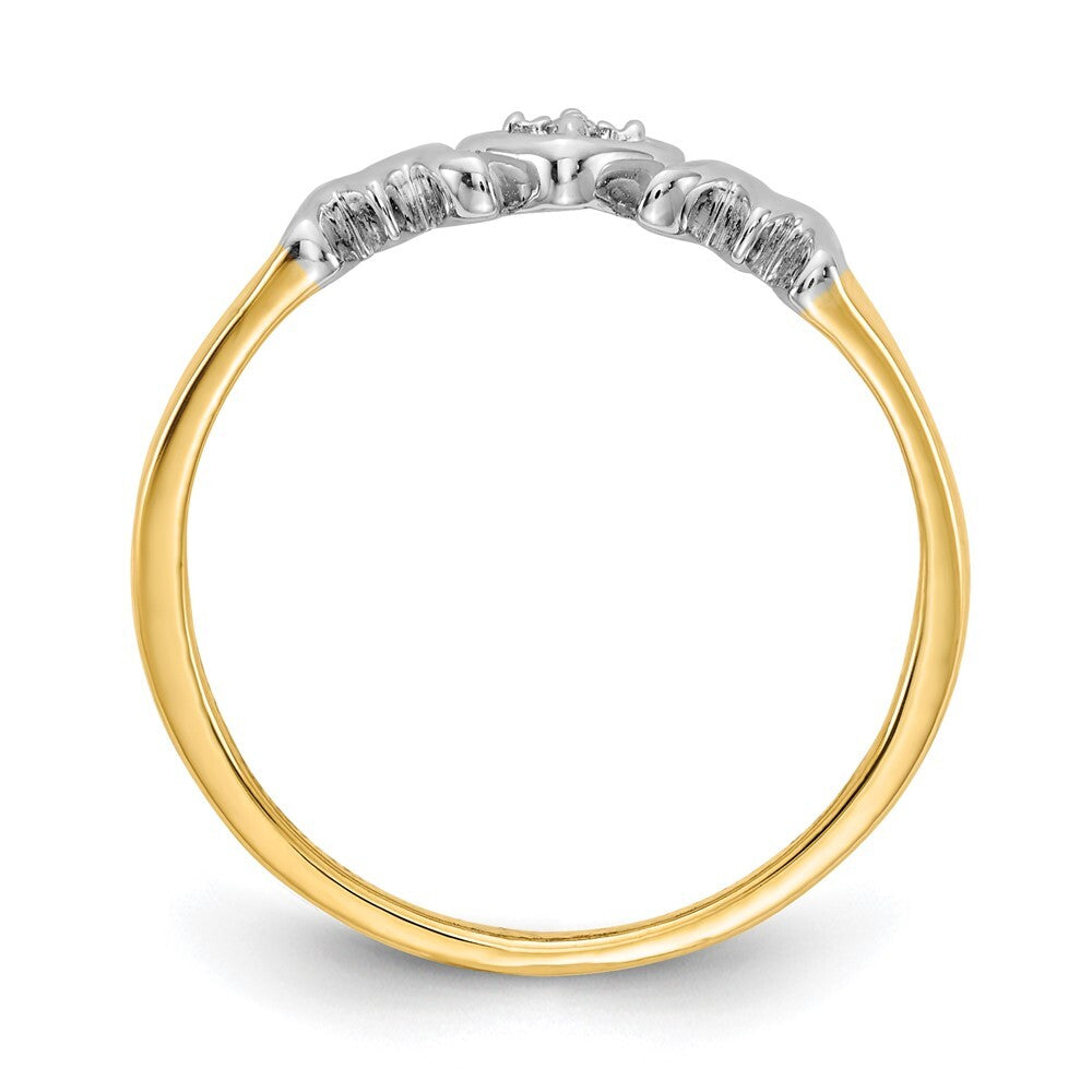 14K Yellow Gold w/Rhodium Diamond MOM Ring Size 7