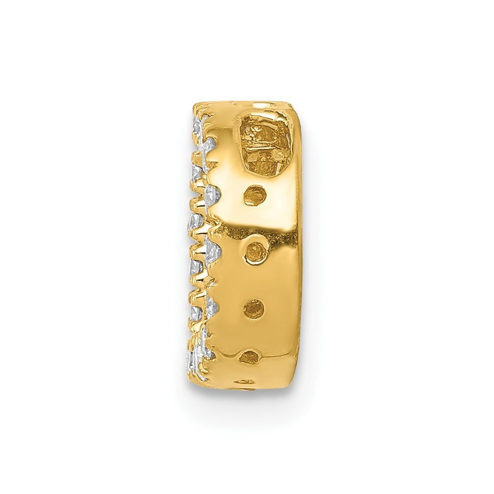 14k Yellow Gold  Diamond Letter D Initial Charm