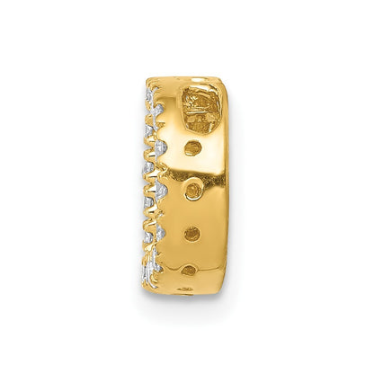14k Yellow Gold  Diamond Letter D Initial Charm