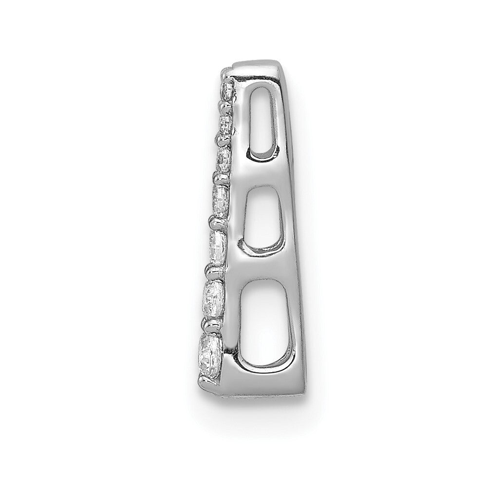 14k White Gold 1/10ct. Diamond Fancy Chain Slide Pendant for Women