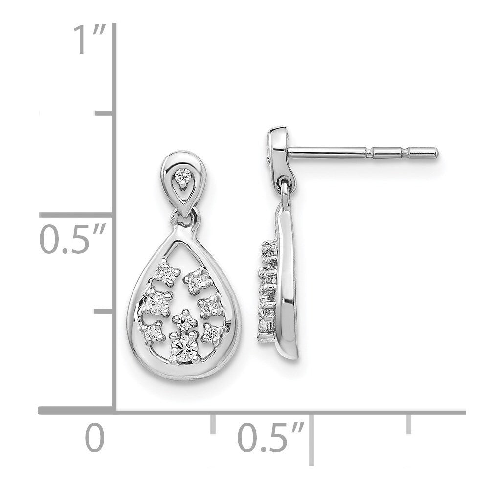 14k White Gold Diamond Drop & Dangle Earrings