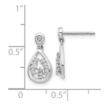 14k White Gold Diamond Drop & Dangle Earrings