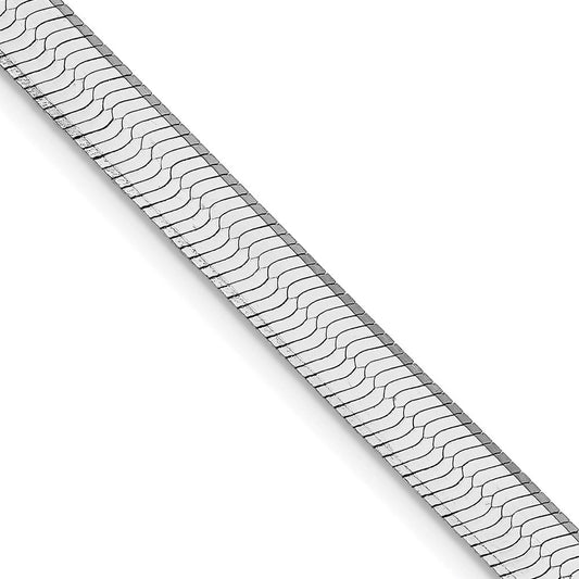 Sterling Silver Rhodium-plated 5.25mm Magic Herringbone Chain Necklace