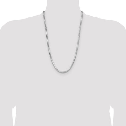 Sterling Silver Rhodium-plated 4.7mm Diamond-cut Square Franco Chain