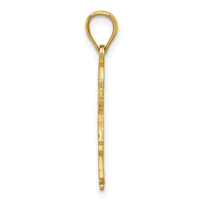14k Yellow Gold Girl Charm Pendant