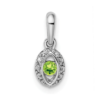 14k White Gold Family Jewelry Diamond Semi-Set Pendant