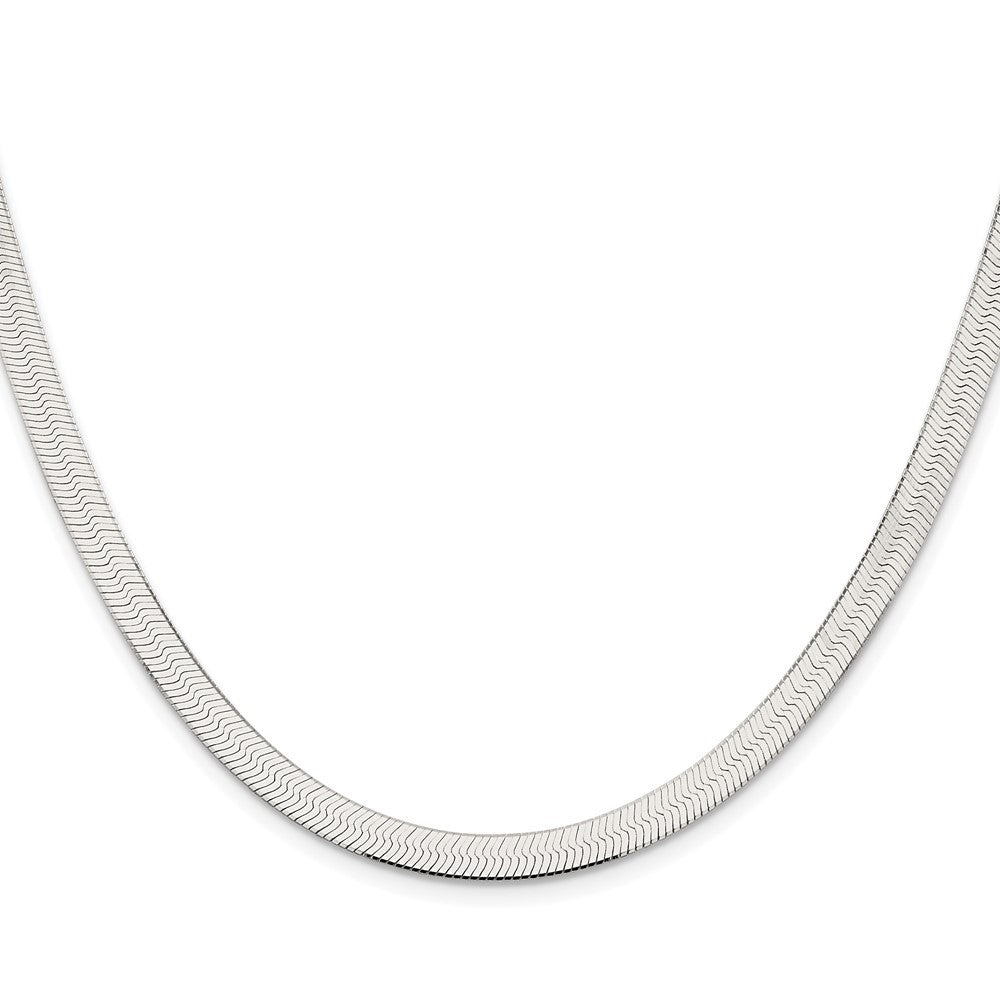 Sterling Silver Rhodium-plated 5.25mm Magic Herringbone Chain Necklace